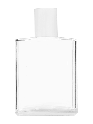 Elegant design 60 ml, 2oz  clear glass bottle  with reducer and white cap.