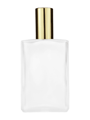 Elegant design 100 ml, 3 1/2oz frosted glass bottle with shiny gold spray pump.