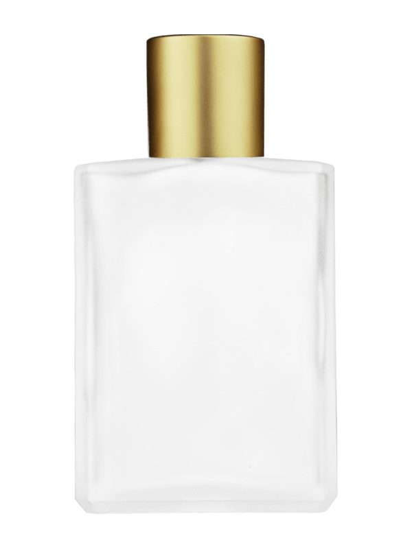Empty frosted glass bottle with short matte gold cap capacity: 15ml, 1/2oz. For use with perfume or fragrance oil, essential oils, aromatic oils and aromatherapy.
