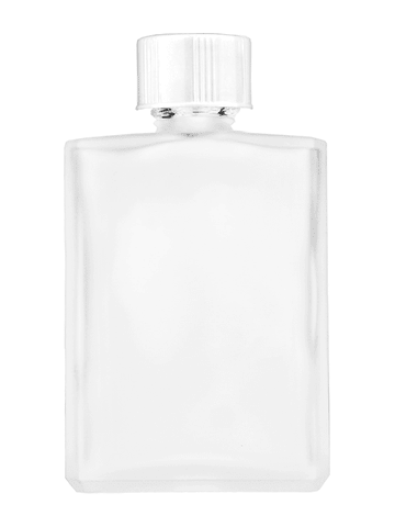 Elegant design 15ml, 1/2oz Frosted glass bottle with short white cap.