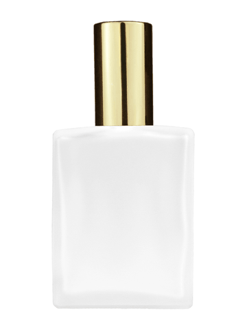 Elegant design 60 ml, 2oz frosted glass bottle with shiny gold spray pump.