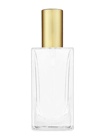 Empire design 100 ml, 3 1/2oz  clear glass bottle  with matte gold spray pump.