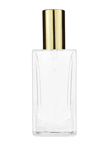 Empire design 100 ml, 3 1/2oz  clear glass bottle  with shiny gold spray pump.