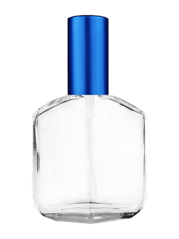 Royal design 13ml, 1/2oz Clear glass bottle with matte blue spray.