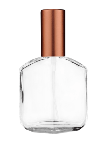 Royal design 13ml, 1/2oz Clear glass bottle with matte copper spray.