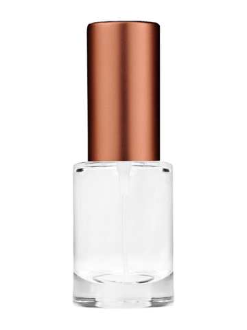 Tulip design 6ml, 1/5oz Clear glass bottle with matte copper spray.