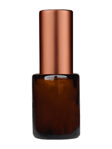 Tulip design 5ml, 1/6 oz Amber glass bottle with matte copper spray.