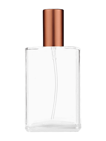 Elegant design 100 ml, 3 1/2oz  clear glass bottle  with matte copper lotion pump.