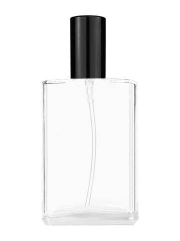 Elegant design 100 ml, 3 1/2oz  clear glass bottle  with shiny black lotion pump.