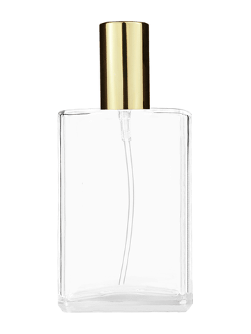 Elegant design 100 ml, 3 1/2oz  clear glass bottle  with shiny gold lotion pump.