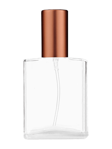Elegant design 60 ml, 2oz  clear glass bottle  with matte copper lotion pump.