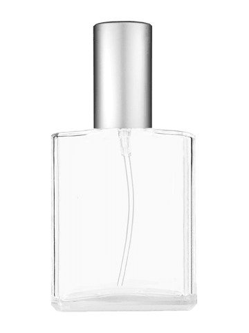 Elegant design 60 ml, 2oz  clear glass bottle  with matte silver lotion pump.