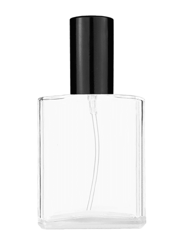 Elegant design 60 ml, 2oz  clear glass bottle  with shiny black lotion pump.