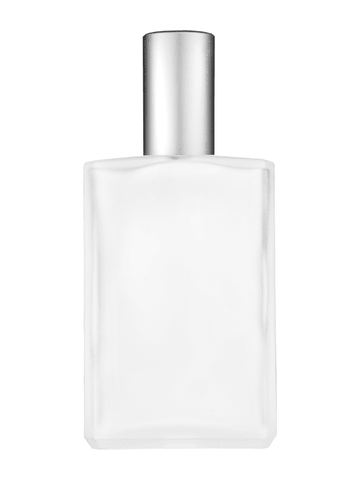 Elegant design 100 ml, 3 1/2oz frosted glass bottle with matte silver lotion pump.