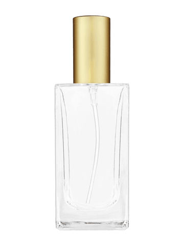 Empire design 100 ml, 3 1/2oz  clear glass bottle  with matte gold lotion pump.