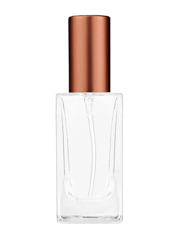 Empire design 50 ml, 1.7oz  clear glass bottle  with matte copper lotion pump.