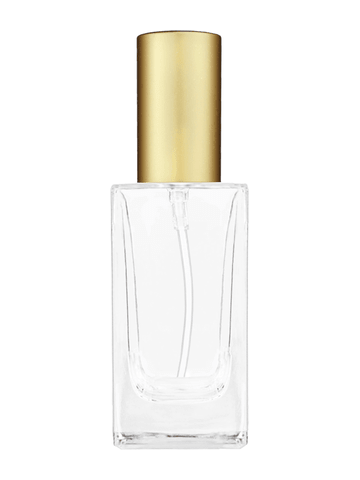 Empire design 50 ml, 1.7oz  clear glass bottle  with matte gold lotion pump.