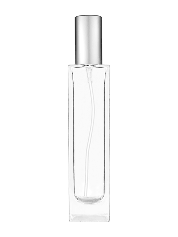 Sleek design 100 ml, 3 1/2oz  clear glass bottle  with matte silver lotion pump.
