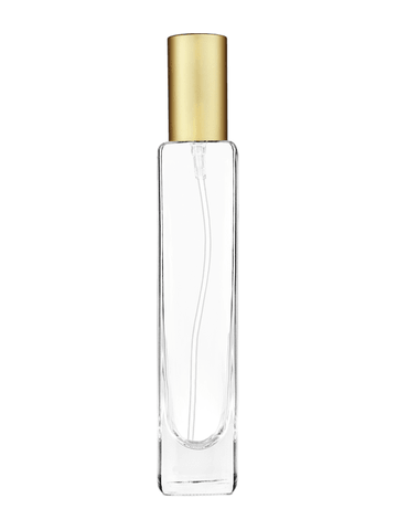 Slim design 100 ml, 3 1/2oz  clear glass bottle  with matte gold lotion pump.