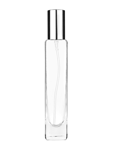 Slim design 100 ml, 3 1/2oz  clear glass bottle  with shiny silver lotion pump.