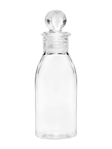 Clear Plastic Bottle With Clear Screw on Cap. Capacity: 1oz (30ml)