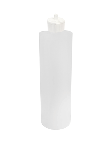 Cylinder design 16oz  natural color plastic bottle with white flip-top cap