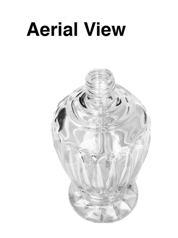 Diva design 46 ml, 1.64oz  clear glass bottle with lavender vintage style bulb sprayer with shiny silver collar cap.