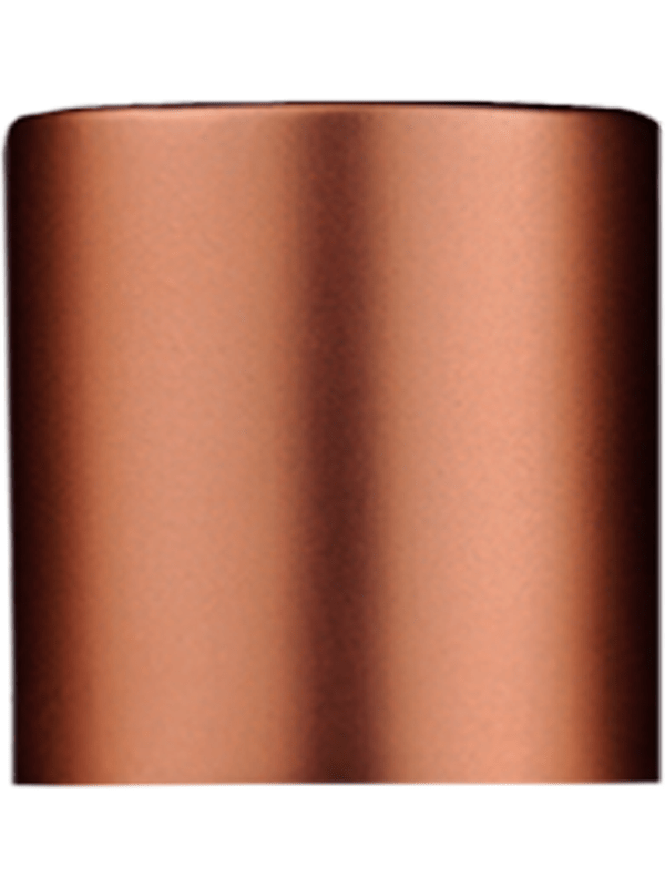 Short Cap, lid or top, matte copper color, thread size 13-415.