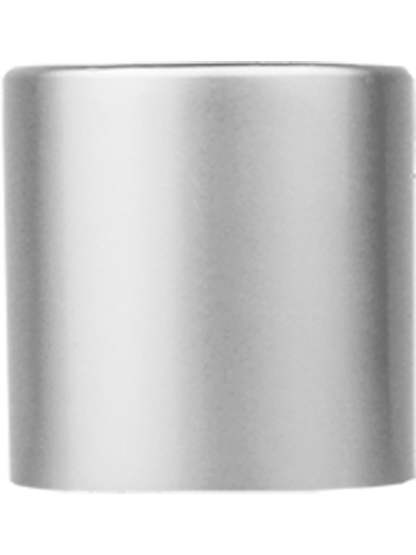 Short Cap, lid or top, matte silver color, thread size 13-415.