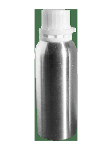 Cylinder shaped, aluminum 500 ml bottle with white plug and tear off cap.