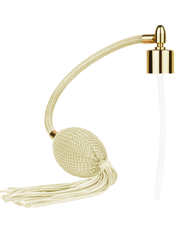 Ivory Gold Antique or Vintage style bulb sprayer with Gold fittings and tassel. Thread Size 18-415
