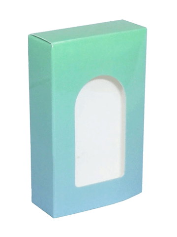 Green Shade design folding carton box with window. Size 0.75