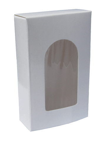 Plain White folding carton box with window. Size 0.75