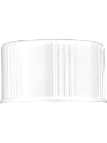 White ridged lid or closure for glass bottle, Thread size 13-415
