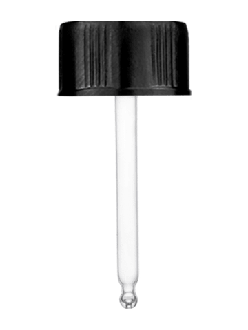 Black cap with glass rod applicator, Threadsize 18-400