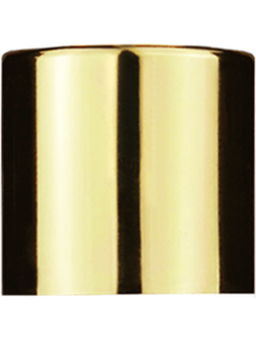 Short Shiny Gold caps for glass bottles. Thread size 18-415