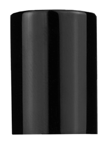 Shiny Black cap or closure for rollon bottles, Threadsize 13-415