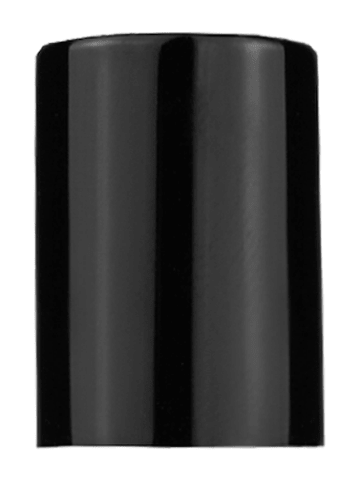Shiny black cap or closure for rollon bottles, Threadsize 17-415