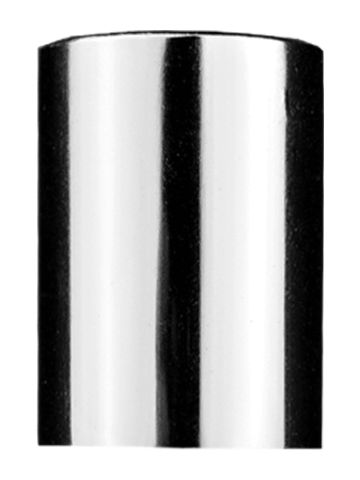 Shiny silver cap or closure for rollon bottles, Threadsize 17-415
