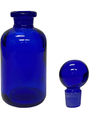 Apothecary style  15 ml blue glass bottle with blue glass stopper.