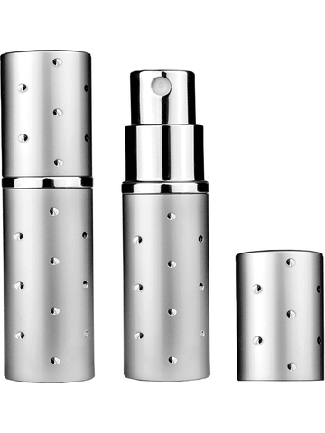 Silver atomizer design 10 ml bottle with dots.