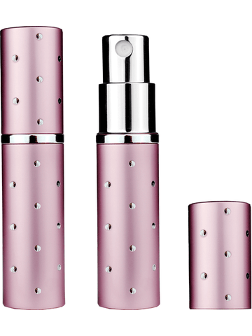 Pink atomizer design 5 ml bottle with dots.
