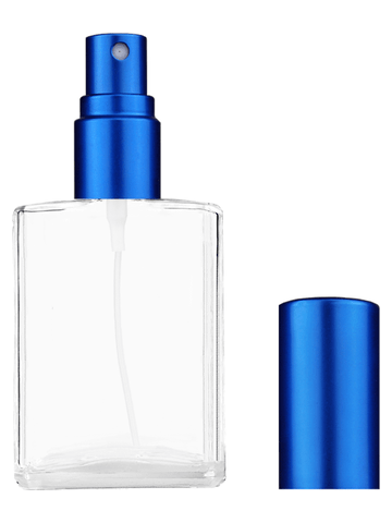 Elegant design 15ml, 1/2oz Clear glass bottle with matte blue spray.
