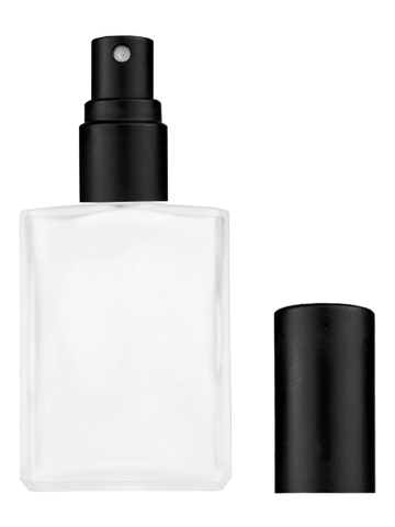 Elegant design 15ml, 1/2oz frosted glass bottle with matte black spray.