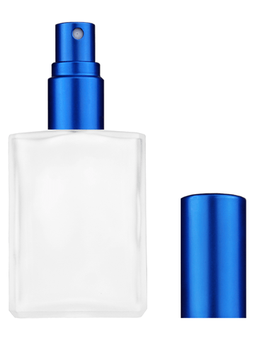 Elegant design 15ml, 1/2oz frosted glass bottle with matte blue spray.