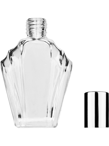 Flair design 13ml Clear glass bottle with shiny silver cap.