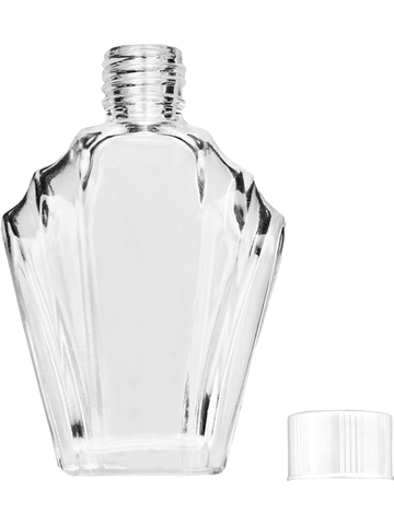 Flair design 13ml Clear glass bottle with short white cap.