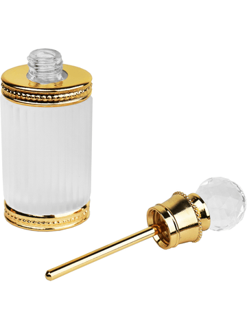 Royal cylinder bottle with Crystal Cap with glass applicator.Capacity: Approx 14ml