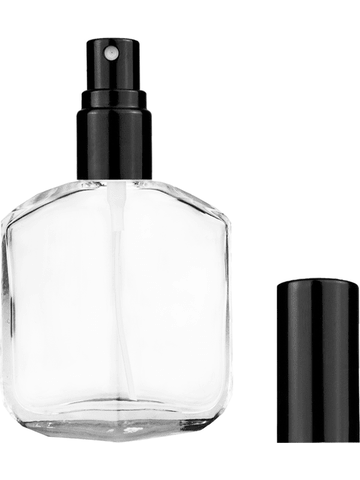 Royal design 13ml, 1/2oz Clear glass bottle with shiny black spray.