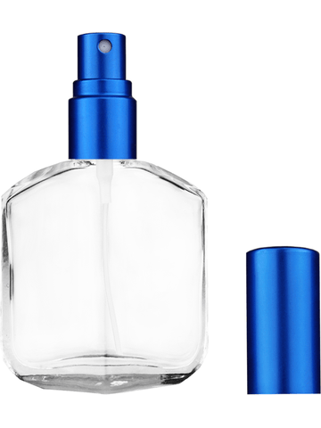 Royal design 13ml, 1/2oz Clear glass bottle with matte blue spray.